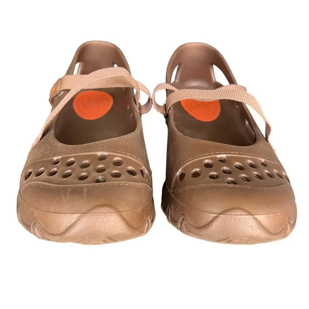 Skechers Cali Gear Mary Jane shoes bronze brown rubber waterproof sz 9